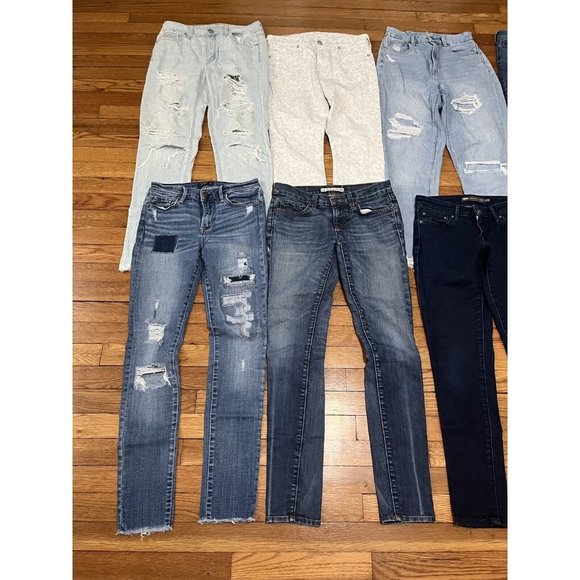 American Eagle Jeans Jeggings Womens Size 00 0 24-25” Waist Lot 12 Shorts Pants - Picture 6 of 15